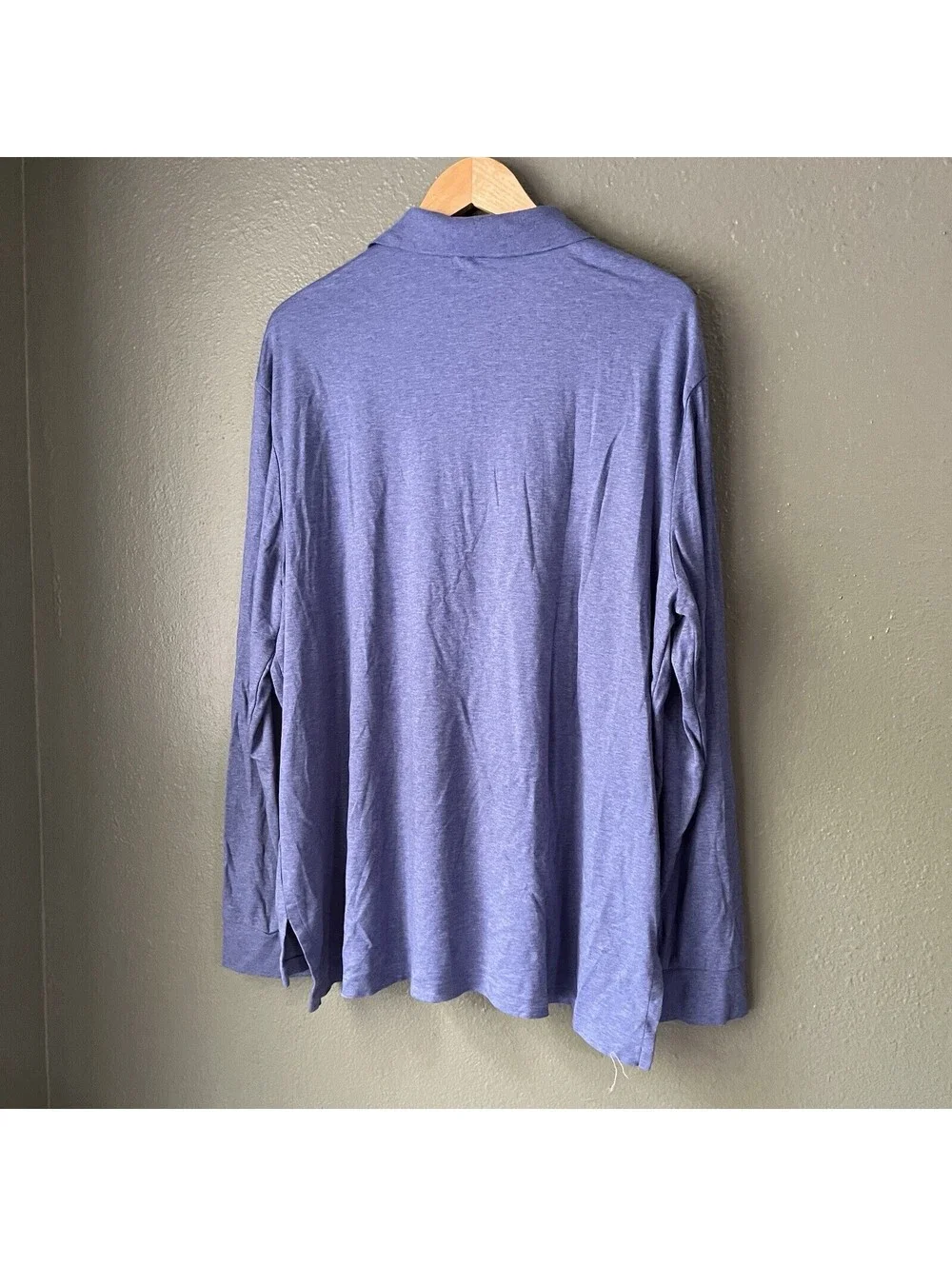 Polo Ralph Lauren Pima Polo Mens Soft Touch Size XXL Blue Long Sleeve Pony